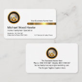 Carte De Visite Stylish Gold Tab On White Layer (Devant / Derrière)