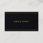 Carte De Visite Stylish Gold Text Template Luxurious Premium Black (Devant)