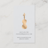 Carte De Visite Stylish Gold Violin Musician Minimal  (Dos)