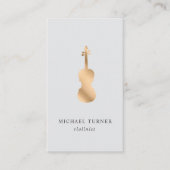 Carte De Visite Stylish Gold Violin Musician Minimal  (Devant)