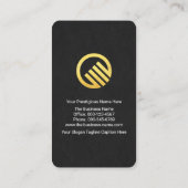 Carte De Visite Stylish Grey Grunge Gold Line CEO Boss (Dos)