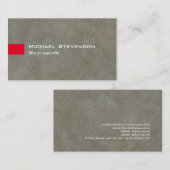 Carte De Visite Stylish Gris Rock Pierre Moderne Unique (Devant / Derrière)
