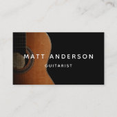 Carte De Visite Stylish Guitare Musician Minimal Blue (Devant)