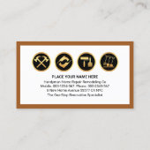 Carte De Visite Stylish Handyman Tools Building Rooftop (Dos)