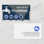 Carte De Visite Stylish Leaking Faucet Plumbing Pipeline (Devant / Derrière)