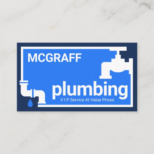 Carte De Visite Stylish Leaking Pipe Faucet Border Frame (Devant)