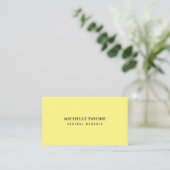 Carte De Visite Stylish Light Yellow Simple Plain Professional (Debout devant)