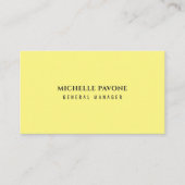 Carte De Visite Stylish Light Yellow Simple Plain Professional (Devant)