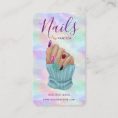 Carte De Visite Stylish Manicurist Artist Nail Studio Chic Opal (Devant)