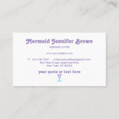 Carte De Visite Stylish Mermaid Feminine Coastal Tail (Dos)