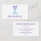 Carte De Visite Stylish Mermaid Feminine Coastal Tail (Devant / Derrière)