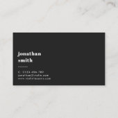 Carte De Visite Stylish minima violon musicien noir (Dos)