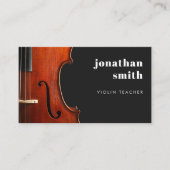 Carte De Visite Stylish minima violon musicien noir (Devant)
