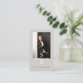 Carte De Visite Stylish Minimal Modern Monogram Professional Photo (Debout devant)