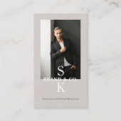 Carte De Visite Stylish Minimal Modern Monogram Professional Photo (Devant)