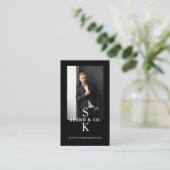 Carte De Visite Stylish Minimal Modern Monogram Professional Photo (Debout devant)