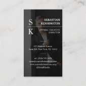 Carte De Visite Stylish Minimal Modern Monogram Professional Photo (Dos)