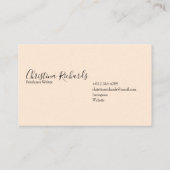 Carte De Visite Stylish Minimum Beige (Dos)