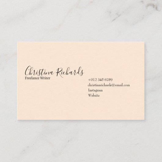 Carte De Visite Stylish Minimum Beige (Dos)