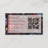 Carte De Visite Stylish Modern Black Opal Professional QR Code (Dos)
