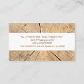 Carte De Visite Stylish Modern Wooden Carpentry Business Card (Dos)