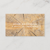 Carte De Visite Stylish Modern Wooden Carpentry Business Card (Devant)