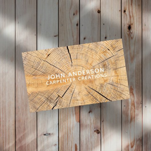 Carte De Visite Stylish Modern Wooden Carpentry Business Card