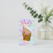 Carte De Visite Stylish Opal Manicurist Artist Modern Nail Art (Debout devant)