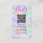 Carte De Visite Stylish Opal Manicurist Artist Modern Nail Art (Dos)