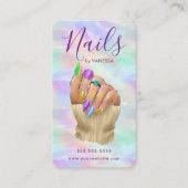 Carte De Visite Stylish Opal Manicurist Artist Modern Nail Studio (Devant)