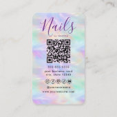 Carte De Visite Stylish Opal Manicurist Artist Modern Nail Studio (Dos)