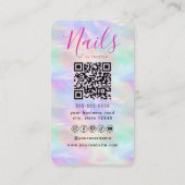 Carte De Visite Stylish Opal Manicurist Artist Nail Studio Chic (Dos)