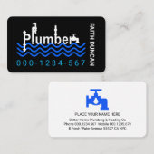 Carte De Visite Stylish Plumber Wrench Faucet Signage (Devant / Derrière)