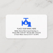 Carte De Visite Stylish Plumber Wrench Faucet Signage (Dos)
