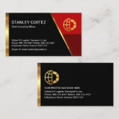 Carte De Visite Stylish Red Trapezium Layers Business Owner (Devant / Derrière)