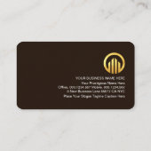 Carte De Visite Stylish Retro Brown Shades Gold Arrow CEO (Dos)