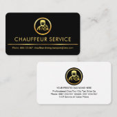 Carte De Visite Stylish Retro Gold Chauffeur Driver Taxi Cab (Devant / Derrière)