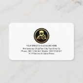 Carte De Visite Stylish Retro Gold Chauffeur Driver Taxi Cab (Dos)