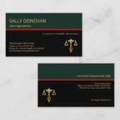 Carte De Visite Stylish Retro Layer Red Line Consultant juridique (Devant / Derrière)