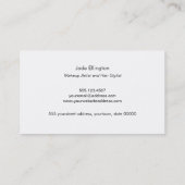 Carte De Visite Stylish rose et noir Silver Stripe Beauty 2 (Dos)