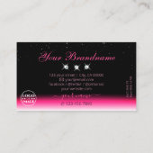 Carte De Visite Stylish Rose noir Ombre Sparkle Diamonds Ajouter u (Dos)