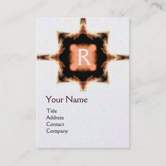 Carte De Visite STYLISH ROUGE BROWN MONOGRAM CARRÉ blanc Pearl (Devant)