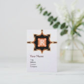 Carte De Visite STYLISH ROUGE BROWN MONOGRAM CARRÉ blanc Pearl (Debout devant)