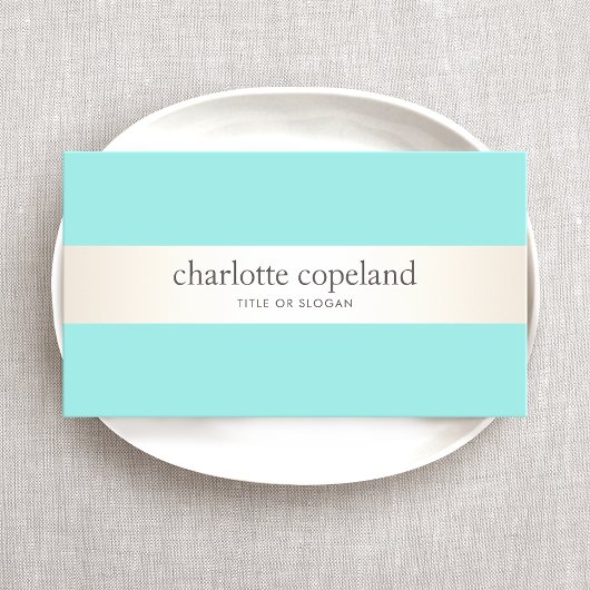 Carte De Visite Stylish Satin Stripe Aqua Turquoise Beauté