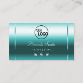 Carte De Visite Stylish Shimmery Turquoise Sparkling Diamonds ajou (Devant)