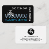 Carte De Visite Stylish Silver Faucet Water Waves (Devant / Derrière)