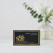 Carte De Visite Stylish Simple Gold Handyman Tools Frame (Debout devant)