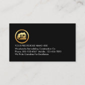 Carte De Visite Stylish Simple Gold Handyman Tools Frame (Dos)