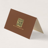 Carte De Visite Stylish Template Gold Text Chocolate Brown Folded (Dos)