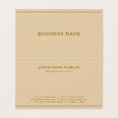 Carte De Visite Stylish Template Gold Text Chocolate Brown Folded (Intérieur déplié)